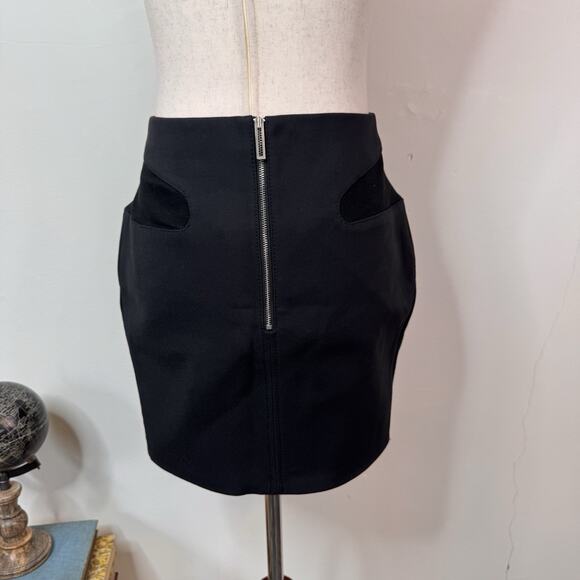 NWT Dion Lee Black Contour Stitch Mini Skirt Knit Mixed Media Size US 6 Goth - Picture 7 of 11